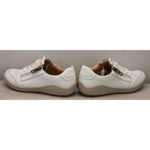 Clarks 26184080 Women Sz 7M Off-White Leather Bryianne Bayla Round Toe Shoes - Picture 10 of 12